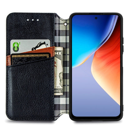 For Blackview A96 Cubic Grid Pressed Magnetic Leather Phone Case(Black) - More Brand by PMC Jewellery | Online Shopping South Africa | PMC Jewellery