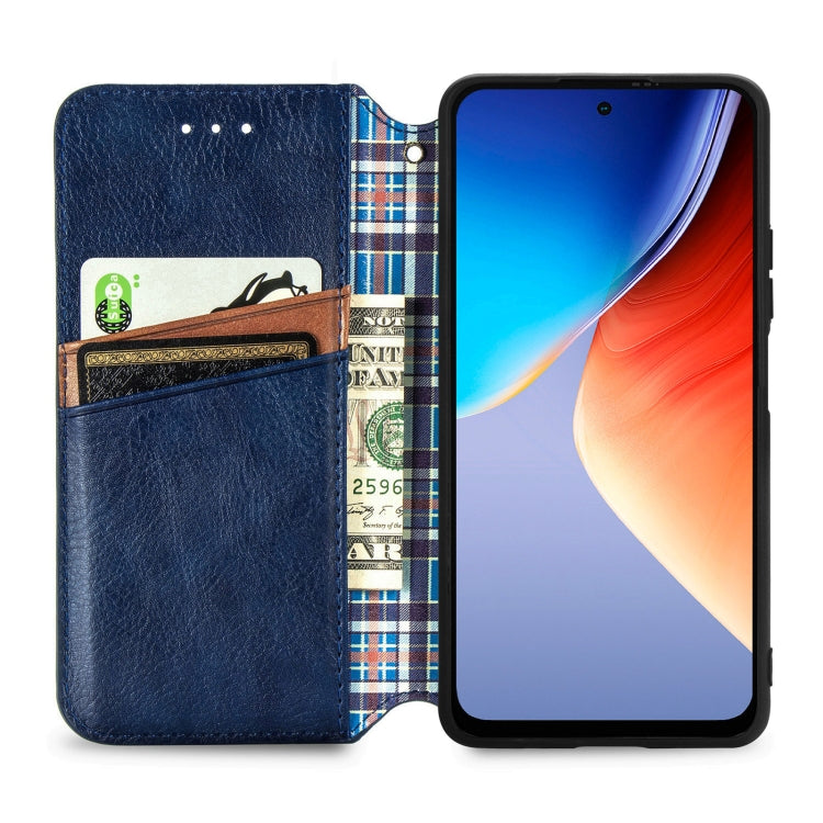 For Blackview A96 Cubic Grid Pressed Magnetic Leather Phone Case(Blue) - More Brand by PMC TechLife | Online Shopping South Africa | PMC TechLife | Buy Now Pay Later Mobicred