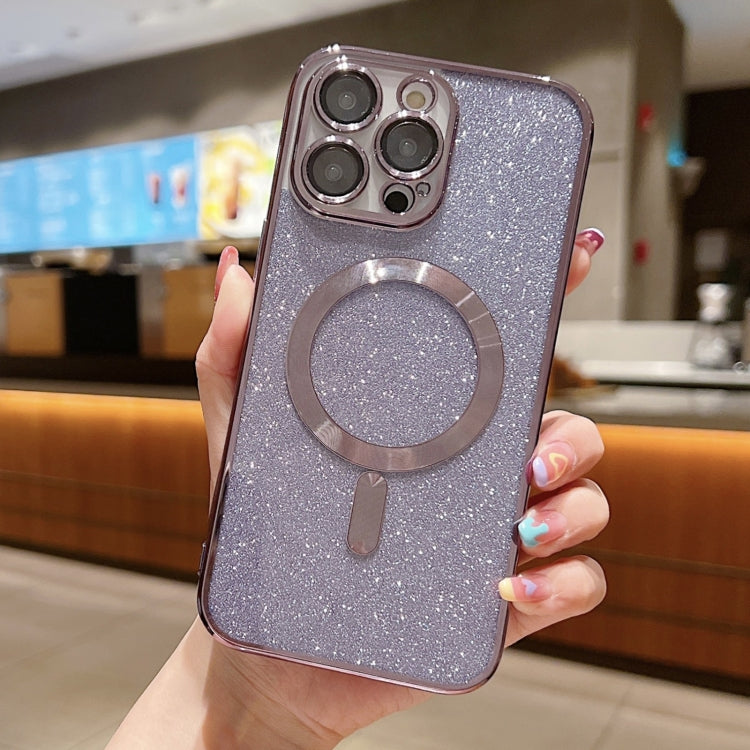 For iPhone 15 Pro Max MagSafe Glitter Electroplating TPU Phone Case(Purple) - iPhone 15 Pro Max Cases by PMC TechLife | Online Shopping South Africa | PMC TechLife