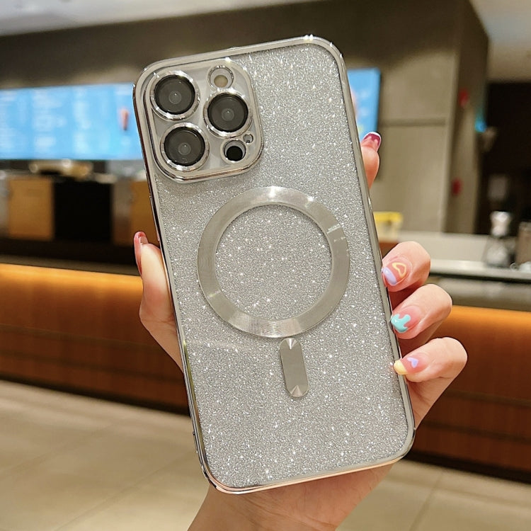 For iPhone 12 Pro Max MagSafe Glitter Electroplating TPU Phone Case(Silver) - iPhone 12 Pro Max Cases by PMC TechLife | Online Shopping South Africa | PMC TechLife