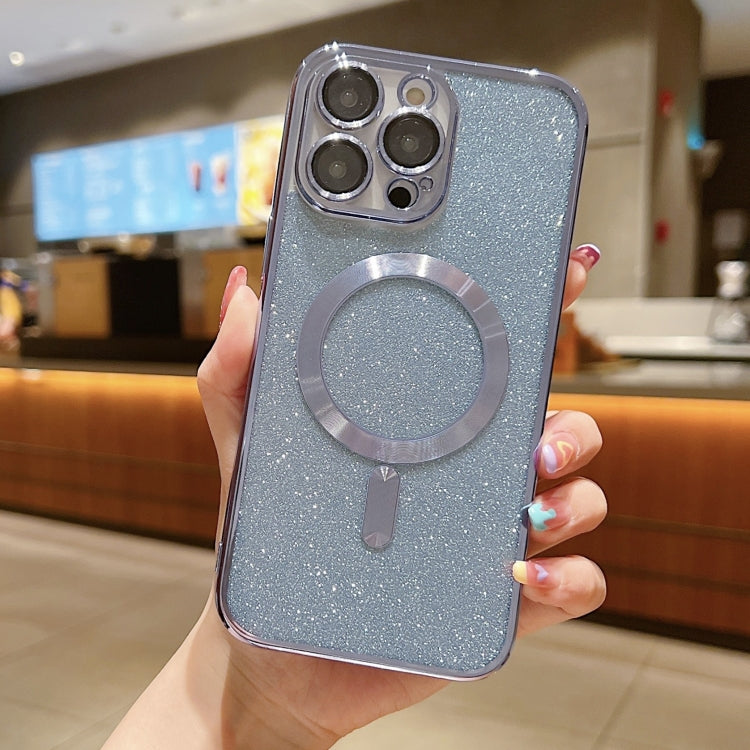 For iPhone 16 Pro Glitter Electroplating MagSafe TPU Phone Case(Blue) - iPhone 16 Pro Cases by PMC TechLife | Online Shopping South Africa | PMC TechLife | Buy Now Pay Later Mobicred