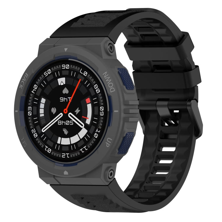 For Amazfit Active Edge A2212 Solid Color Silicone Watch Band(Black) - Watch Bands by PMC TechLife | Online Shopping South Africa | PMC TechLife | Buy Now Pay Later Mobicred