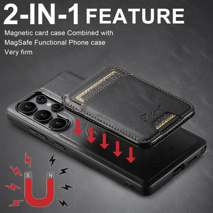 For Samsung Galaxy S25+ 5G Suteni H15  Oil Eax Leather Detachable Wallet Back Phone Case(Black) - Galaxy S25+ 5G Cases by Suteni | Online Shopping South Africa | PMC Jewellery | Buy Now Pay Later Mobicred