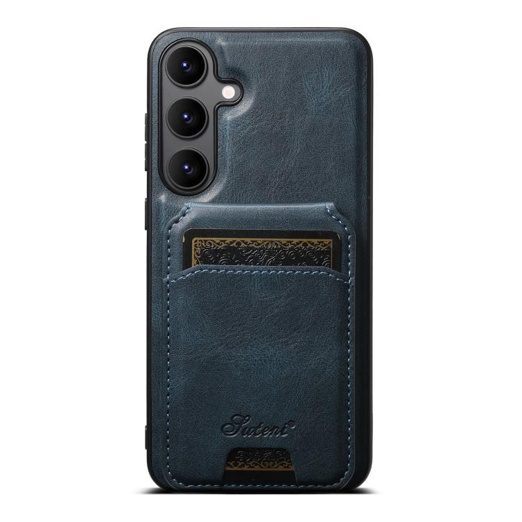 For Samsung Galaxy S25 5G Suteni H15  Oil Eax Leather Detachable Wallet Back Phone Case(Blue) - Galaxy S25 5G Cases by Suteni | Online Shopping South Africa | PMC Jewellery | Buy Now Pay Later Mobicred