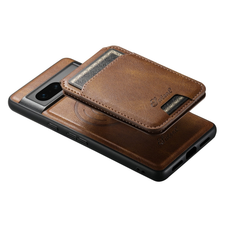 For Google Pixel 7 Suteni H15 Oil Eax Leather Detachable Wallet Back Phone Case(Brown) - Google Cases by Suteni | Online Shopping South Africa | PMC Jewellery | Buy Now Pay Later Mobicred