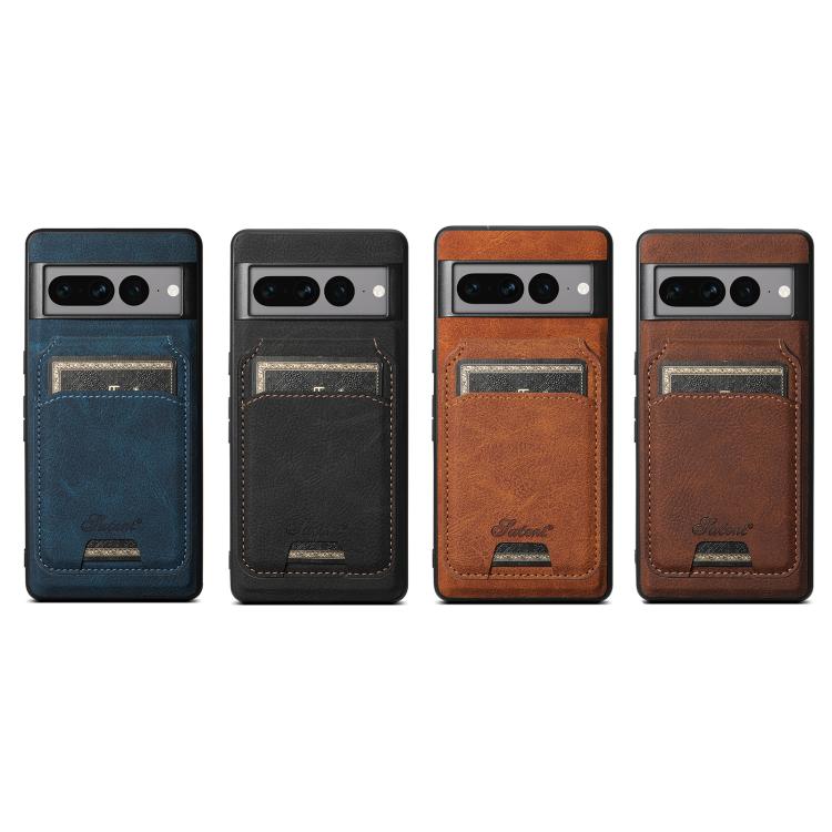 For Google Pixel 8 Pro Suteni H16 Litchi Texture Leather Detachable Wallet Back Phone Case(Khaki) - Google Cases by Suteni | Online Shopping South Africa | PMC TechLife | Buy Now Pay Later Mobicred