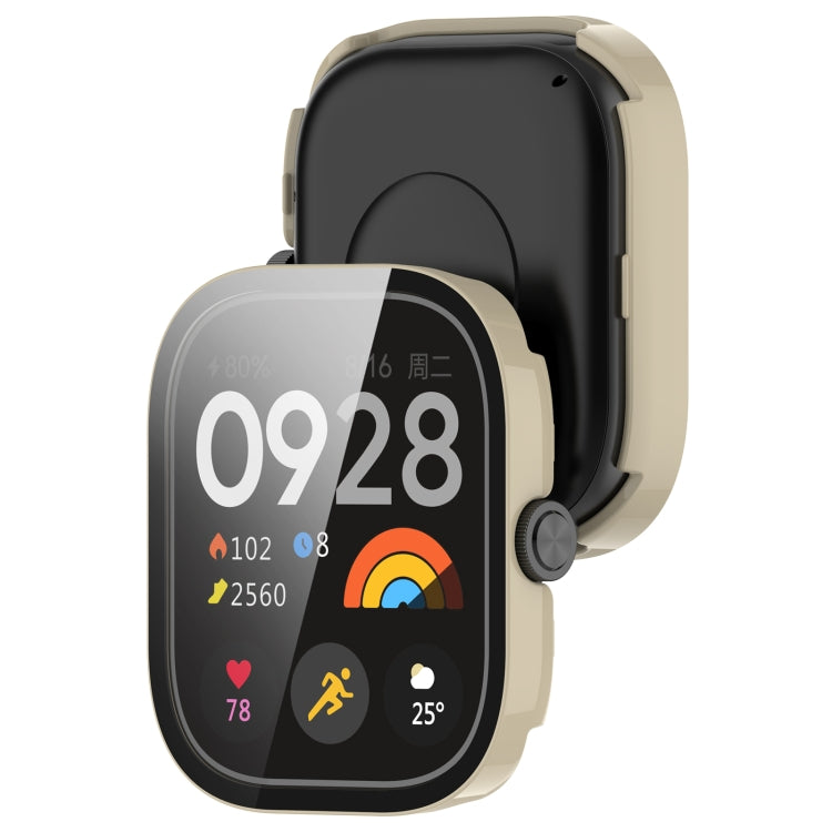 For Redmi Watch 4 Tempered Film Integrated PC Watch Protective Case(White) - Watch Cases by PMC TechLife | Online Shopping South Africa | PMC TechLife | Buy Now Pay Later Mobicred