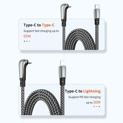 ENKAY PD30W Elbow Type-C to 8 Pin Fast Charging Data Braid Cable with Indicator Light, Length:0.5m - 2 in 1 Cable by ENKAY | Online Shopping South Africa | PMC Jewellery | Buy Now Pay Later Mobicred