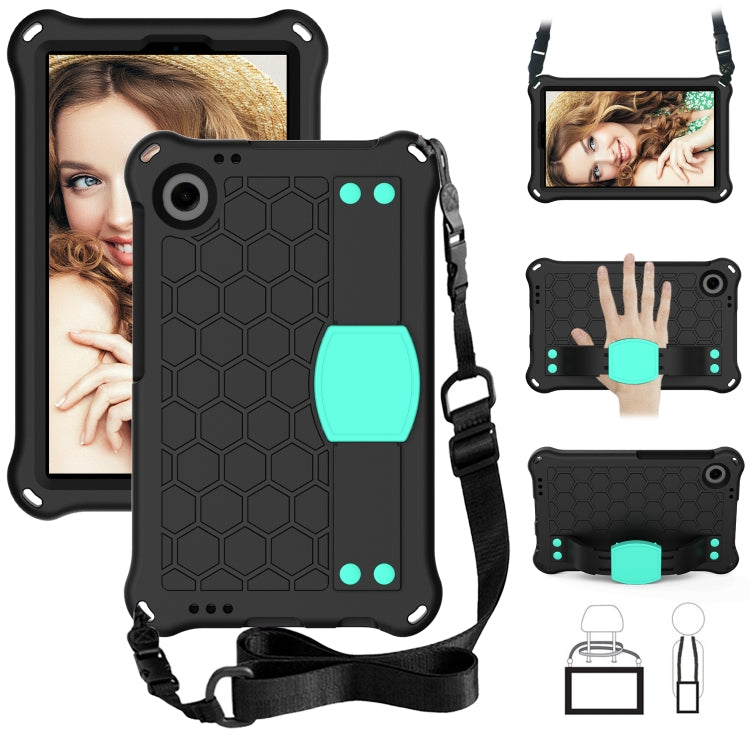 For Blackview Tab 60 8.7 2023 Honeycomb EVA Hybrid PC Tablet Case with Strap(Black+Aqua) - Others by PMC TechLife | Online Shopping South Africa | PMC TechLife
