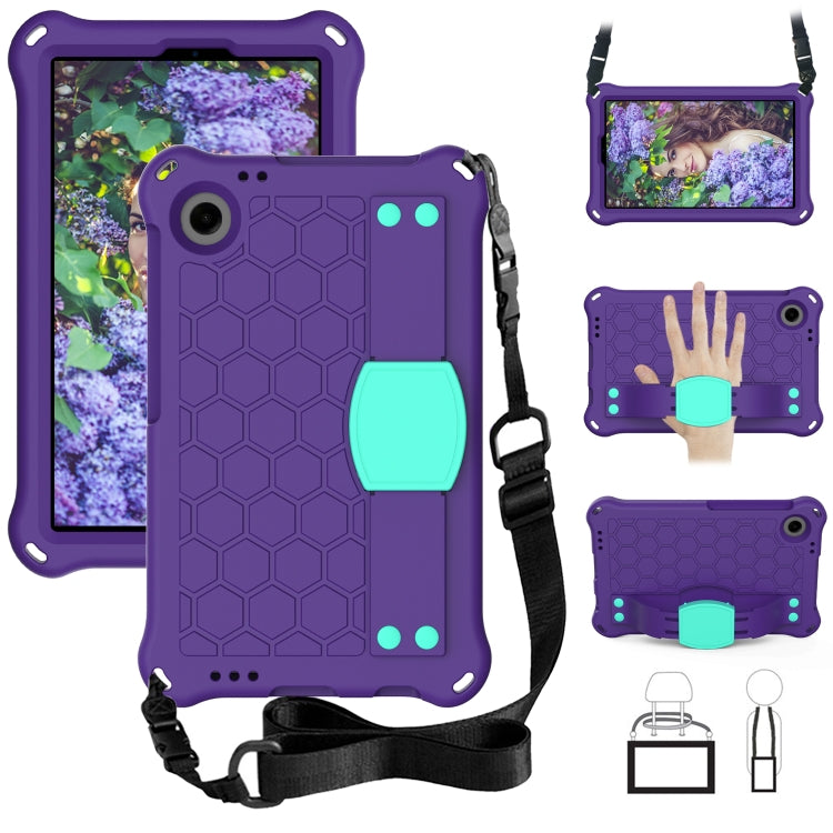 For Blackview Tab 60 8.7 2023 Honeycomb EVA Hybrid PC Tablet Case with Strap(Purple+Aqua) - Others by PMC Jewellery | Online Shopping South Africa | PMC Jewellery