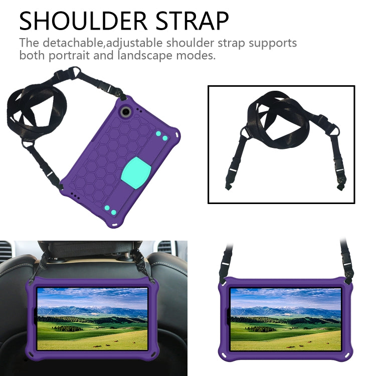 For Blackview Tab 60 8.7 2023 Honeycomb EVA Hybrid PC Tablet Case with Strap(Purple+Aqua) - Others by PMC Jewellery | Online Shopping South Africa | PMC Jewellery