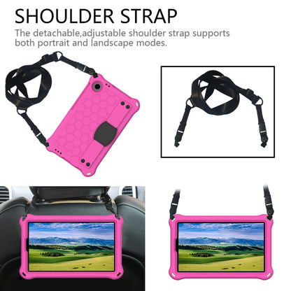 For Blackview Tab 60 8.7 2023 Honeycomb EVA Hybrid PC Tablet Case with Strap(Rose Red+Black) - Others by PMC Jewellery | Online Shopping South Africa | PMC Jewellery