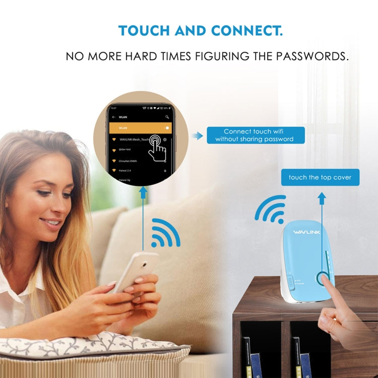 WAVLINK WN576K1 AC1200 Household WiFi Router Network Extender Dual Band Wireless Repeater, Plug:EU Plug (Blue) - free shipping - PMC Jewellery - Order now!
