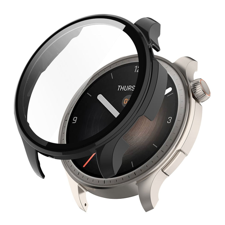 For Amazfit Balance A2286 ENKAY Hat-Prince Full Coverage Tempered Glass Film Integrated PC Watch Case(Black) - Watch Cases by ENKAY | Online Shopping South Africa | PMC Jewellery | Buy Now Pay Later Mobicred