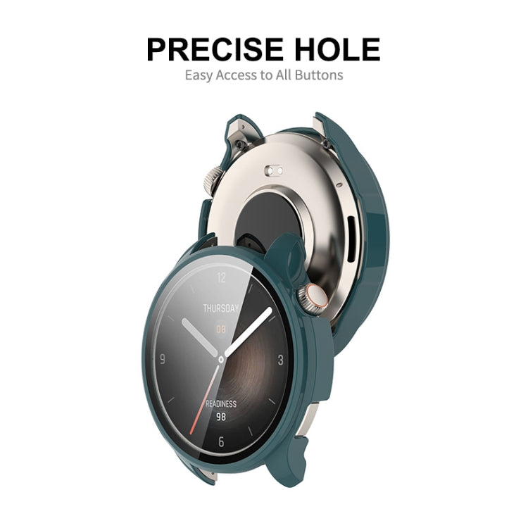 For Amazfit Balance A2286 ENKAY Hat-Prince Full Coverage Tempered Glass Film Integrated PC Watch Case(Dark Blue) - Watch Cases by ENKAY | Online Shopping South Africa | PMC Jewellery | Buy Now Pay Later Mobicred