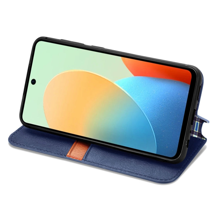 For Tecno Spark Go 2024 Cubic Grid Pressed Magnetic Leather Phone Case(Blue) - Tecno Cases by PMC Jewellery | Online Shopping South Africa | PMC Jewellery | Buy Now Pay Later Mobicred