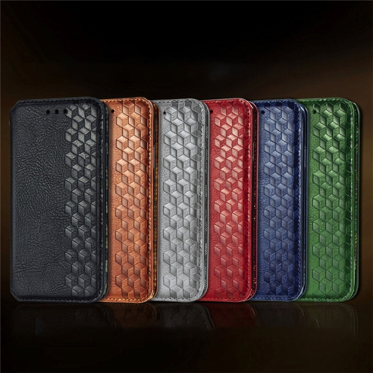 For Tecno Spark Go 2024 Cubic Grid Pressed Magnetic Leather Phone Case(Green) - Tecno Cases by PMC Jewellery | Online Shopping South Africa | PMC Jewellery | Buy Now Pay Later Mobicred