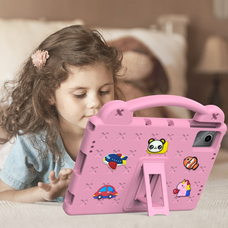 For Lenovo Tab M11 / Xiaoxin Pad 2024 Handle Kickstand Children EVA Shockproof Tablet Case(Pink) - Lenovo by PMC Jewellery | Online Shopping South Africa | PMC Jewellery | Buy Now Pay Later Mobicred