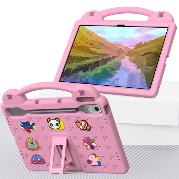 For  Lenovo Tab  P12 Handle Kickstand Children EVA Shockproof Tablet Case(Pink) - Lenovo by PMC Jewellery | Online Shopping South Africa | PMC Jewellery