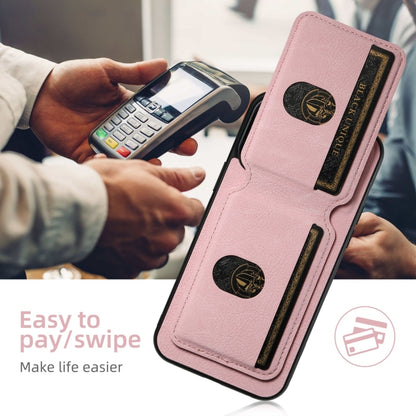 For iPhone 16 Pro Suteni H02 Litchi Leather Card Wallet Stand Back Phone Case(Pink) - iPhone 16 Pro Cases by Suteni | Online Shopping South Africa | PMC Jewellery | Buy Now Pay Later Mobicred