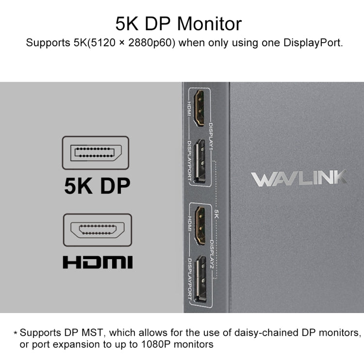 WAVLINK WL-UG69DK7 Laptops Type-C Universal Desktop Docking Station Aluminum Alloy HUB Adapter(UK Plug) - free shipping - PMC TechLife - Order now!