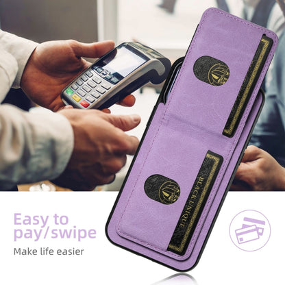 For iPhone 16 Pro Max Suteni H03 Litchi Leather Card Bag Stand Back Phone Case(Purple) - iPhone 16 Pro Max Cases by Suteni | Online Shopping South Africa | PMC Jewellery | Buy Now Pay Later Mobicred