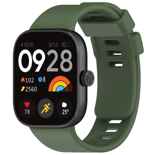 For Redmi Watch 4 Solid Color Silicone Sports Watch Band(Dark Green) - Watch Bands by PMC Jewellery | Online Shopping South Africa | PMC Jewellery