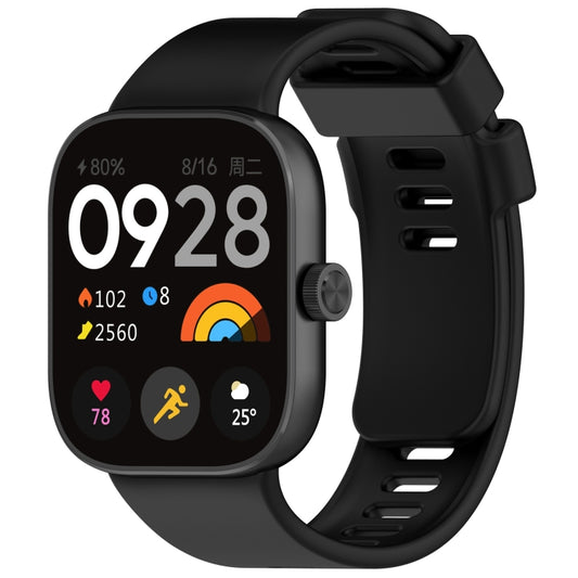 For Redmi Watch 4 Solid Color Silicone Sports Watch Band(Black) - Watch Bands by PMC Jewellery | Online Shopping South Africa | PMC Jewellery