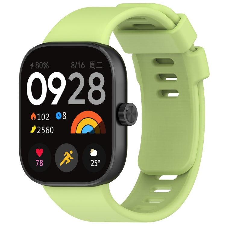 For Redmi Watch 4 Solid Color Silicone Sports Watch Band(Lime Green) - Watch Bands by PMC Jewellery | Online Shopping South Africa | PMC Jewellery