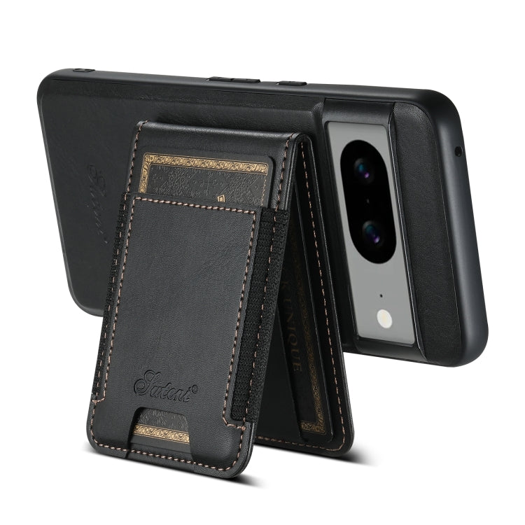 For Google Pixel 7a Suteni H17 Oil Eax Leather Detachable Wallet Phone Case(Black) - Google Cases by Suteni | Online Shopping South Africa | PMC Jewellery | Buy Now Pay Later Mobicred