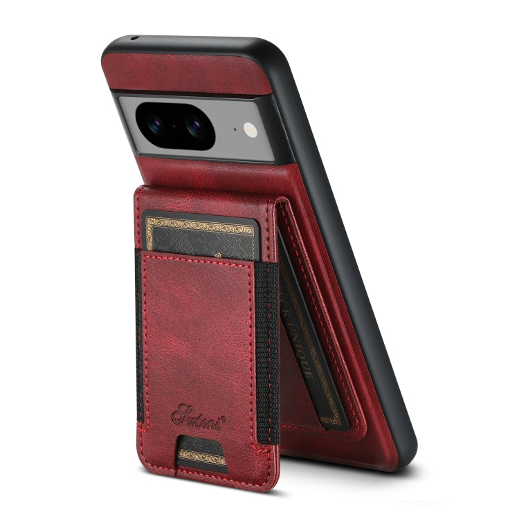 For Google Pixel 7a Suteni H17 Oil Eax Leather Detachable Wallet Phone Case(Red) - Google Cases by Suteni | Online Shopping South Africa | PMC Jewellery | Buy Now Pay Later Mobicred