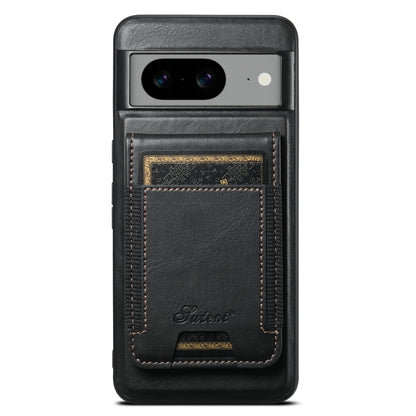 For Google Pixel 7 Pro Suteni H17 Oil Eax Leather Detachable Wallet Phone Case(Black) - Google Cases by Suteni | Online Shopping South Africa | PMC Jewellery | Buy Now Pay Later Mobicred