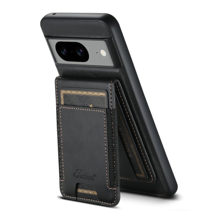 For Google Pixel 8a Suteni H17 Oil Eax Leather Detachable Wallet Phone Case(Black) - Google Cases by Suteni | Online Shopping South Africa | PMC Jewellery | Buy Now Pay Later Mobicred