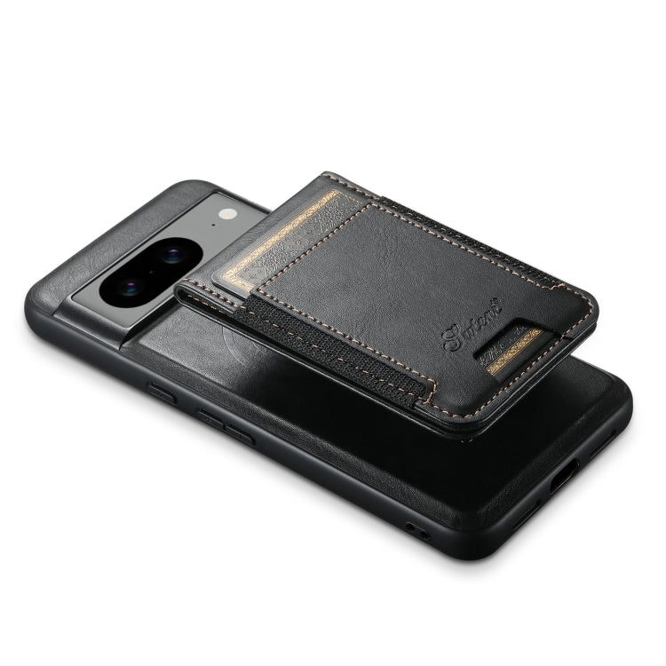 For Google Pixel 8a Suteni H17 Oil Eax Leather Detachable Wallet Phone Case(Black) - Google Cases by Suteni | Online Shopping South Africa | PMC Jewellery | Buy Now Pay Later Mobicred