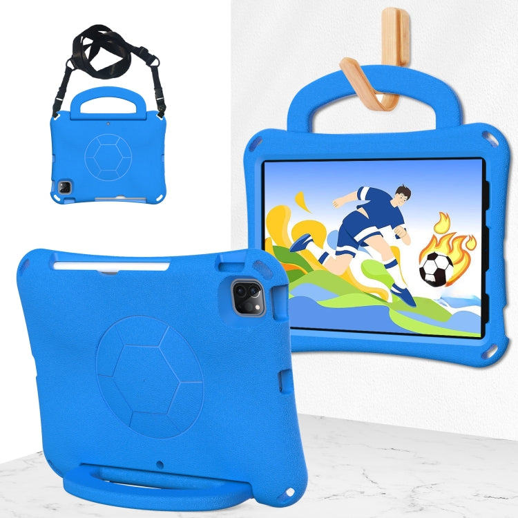 For iPad Air 11 2024 Handle Football Shaped EVA Shockproof Tablet Case(Blue) - iPad Air 11 2024 Cases by PMC TechLife | Online Shopping South Africa | PMC TechLife | Buy Now Pay Later Mobicred