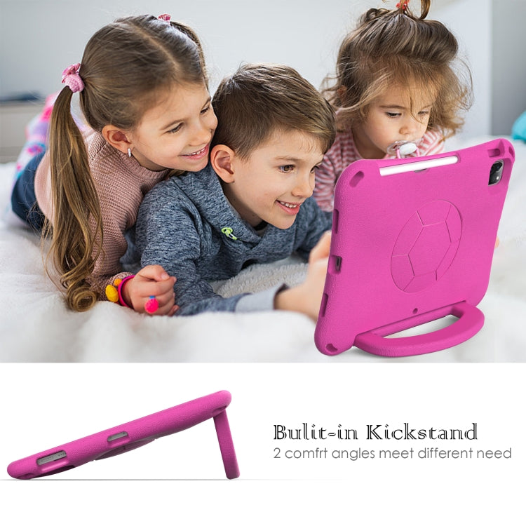For iPad Air 11 2024 Handle Football Shaped EVA Shockproof Tablet Case(Rose Red) - iPad Air 11 2024 Cases by PMC TechLife | Online Shopping South Africa | PMC TechLife | Buy Now Pay Later Mobicred