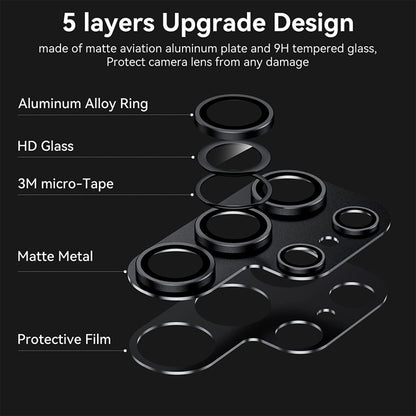 For Samsung Galaxy S24 Ultra 5G ENKAY Hat-Prince AR Aluminium Alloy Tempered Glass Camera Lens Film(Black) - Galaxy S24 Ultra 5G Tempered Glass by ENKAY | Online Shopping South Africa | PMC Jewellery | Buy Now Pay Later Mobicred