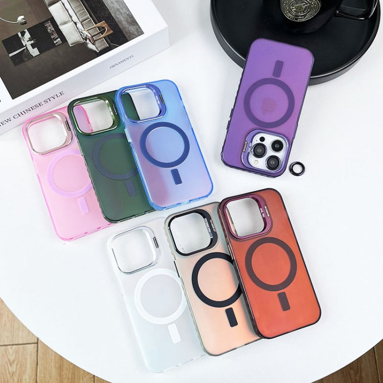 For iPhone 14 MagSafe Lens Holder PC Hybrid TPU Phone Case(Pink) - iPhone 14 Cases by PMC TechLife | Online Shopping South Africa | PMC TechLife