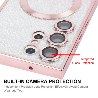 For Samsung Galaxy S25 Ultra 5G ENKAY Hat-Prince Magnetic Glitter Plated TPU Phone Case with Lens Film(Pink) - Galaxy S25 Ultra 5G Cases by ENKAY | Online Shopping South Africa | PMC Jewellery | Buy Now Pay Later Mobicred