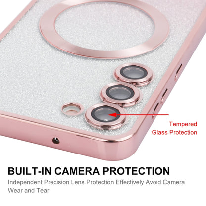 For Samsung Galaxy S25+ 5G ENKAY Hat-Prince Magnetic Glitter Plated TPU Phone Case with Lens Film(Pink) - Galaxy S25+ 5G Cases by ENKAY | Online Shopping South Africa | PMC Jewellery | Buy Now Pay Later Mobicred