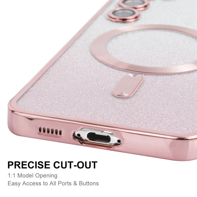 For Samsung Galaxy S25+ 5G ENKAY Hat-Prince Magnetic Glitter Plated TPU Phone Case with Lens Film(Pink) - Galaxy S25+ 5G Cases by ENKAY | Online Shopping South Africa | PMC Jewellery | Buy Now Pay Later Mobicred