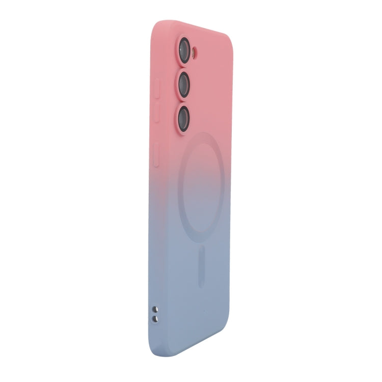 For Samsung Galaxy S25+ 5G ENKAY Hat-Prince MagSafe Rainbow Gradient Silicone Phone Case with Lens Film(Pink Blue) - Galaxy S25+ 5G Cases by ENKAY | Online Shopping South Africa | PMC Jewellery | Buy Now Pay Later Mobicred