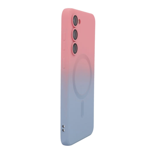 For Samsung Galaxy S25+ 5G ENKAY Hat-Prince MagSafe Rainbow Gradient Silicone Phone Case with Lens Film(Pink Blue) - Galaxy S25+ 5G Cases by ENKAY | Online Shopping South Africa | PMC Jewellery | Buy Now Pay Later Mobicred