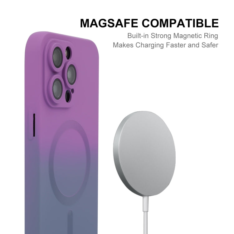 For iPhone 16 Pro Max ENKAY Hat-Prince MagSafe Rainbow Gradient Silicone Phone Case with Lens Film(Purple Blue) - iPhone 16 Pro Max Cases by ENKAY | Online Shopping South Africa | PMC Jewellery | Buy Now Pay Later Mobicred