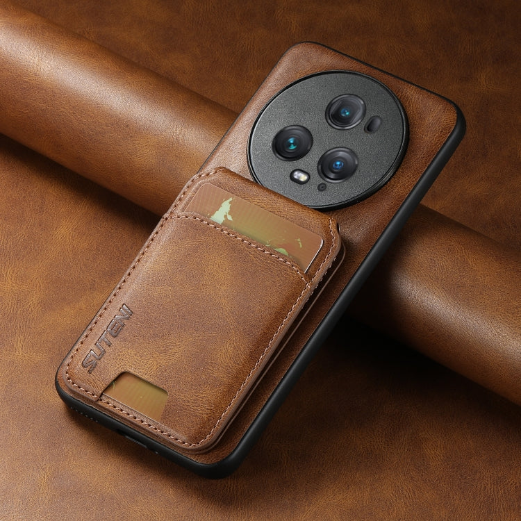 For Honor Magic6 Pro Suteni H02 Leather Wallet Stand Back Phone Case(Brown) - Honor Cases by Suteni | Online Shopping South Africa | PMC Jewellery | Buy Now Pay Later Mobicred