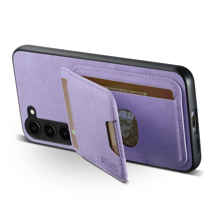 For Samsung Galaxy S24+ 5G Suteni H02 Litchi Leather Card Wallet Stand Back Phone Case(Purple) - Galaxy S24+ 5G Cases by Suteni | Online Shopping South Africa | PMC Jewellery | Buy Now Pay Later Mobicred