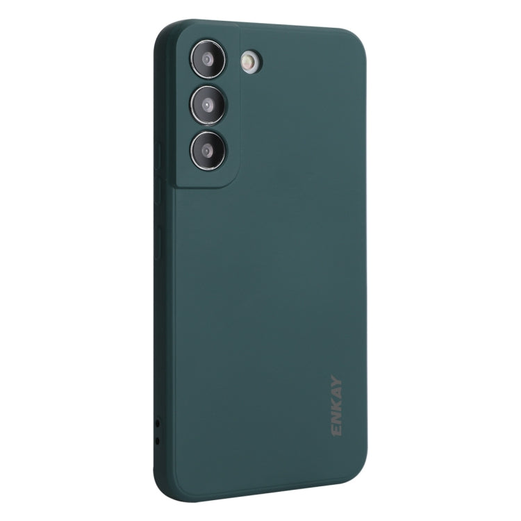 For Samsung Galaxy S25 5G ENKAY Liquid Silicone Soft Shockproof Phone Case(Dark Green) - Galaxy S25 5G Cases by ENKAY | Online Shopping South Africa | PMC Jewellery | Buy Now Pay Later Mobicred