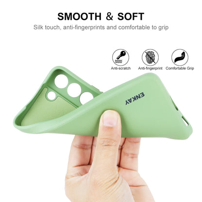 For Samsung Galaxy S25+ 5G ENKAY Liquid Silicone Soft Shockproof Phone Case(Light Green) - Galaxy S25+ 5G Cases by ENKAY | Online Shopping South Africa | PMC Jewellery | Buy Now Pay Later Mobicred