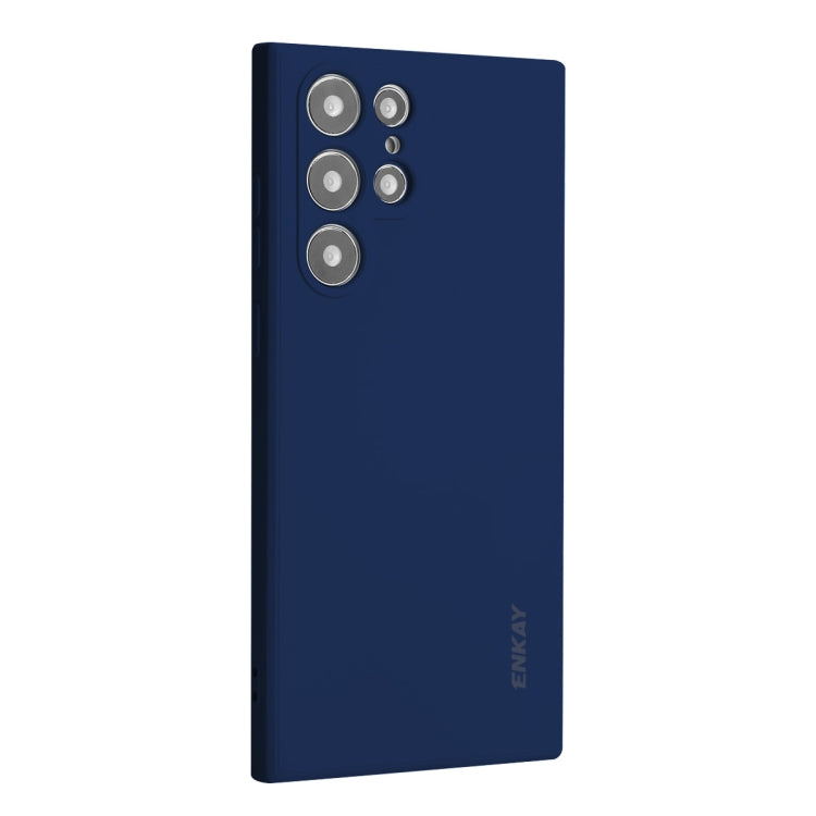 For Samsung Galaxy S25 Ultra 5G ENKAY Liquid Silicone Soft Shockproof Phone Case(Dark Blue) - Galaxy S25 Ultra 5G Cases by ENKAY | Online Shopping South Africa | PMC Jewellery | Buy Now Pay Later Mobicred