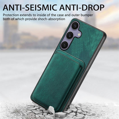 For Samsung Galaxy S25+ 5G Retro Leather Card Bag Magnetic Phone Case(Green) - Galaxy S25+ 5G Cases by PMC Jewellery | Online Shopping South Africa | PMC Jewellery | Buy Now Pay Later Mobicred